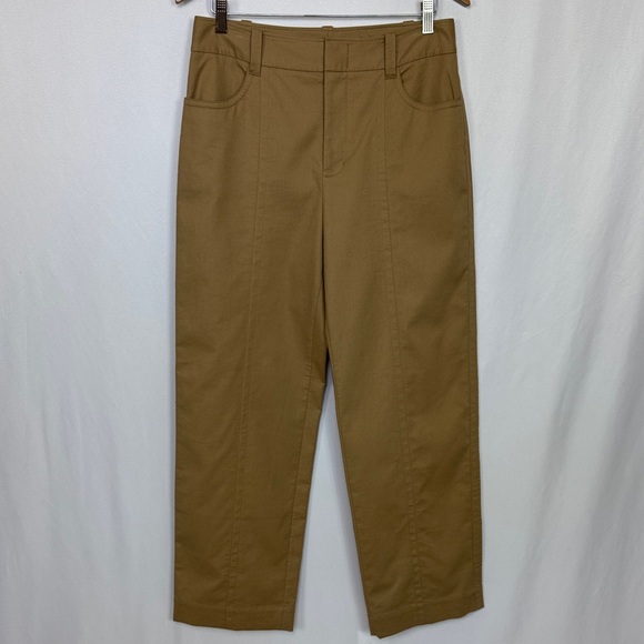 Vince Seam Front Cotton Straight Leg‎ Pants Tan Size 10 High Rise - Picture 5 of 15